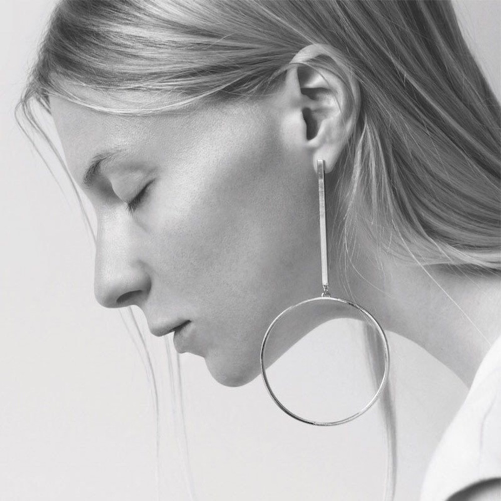 Brand New Jenny Bird Silver Large Edie Hoops